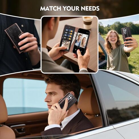 Compatible with Samsung Galaxy S26 Case Wallet with Card Holder [4 Card Slot] Women Men,RFID Blocking PU Leather Phone Case Flip Shockproof Protector Cover Credit Card Slot Kickstand,Coffee in Kuwait