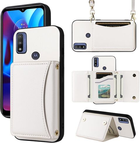 Wallet Case for Motorola Moto Edge 2021/MotoEdge 5G UW 2021 with Crossbody Strap Premium PU Leather Card Holder Shockproof Heavy Duty Full Body Accessories Cell Phone Cover for XT2141-1 Black in Saudi Arabia