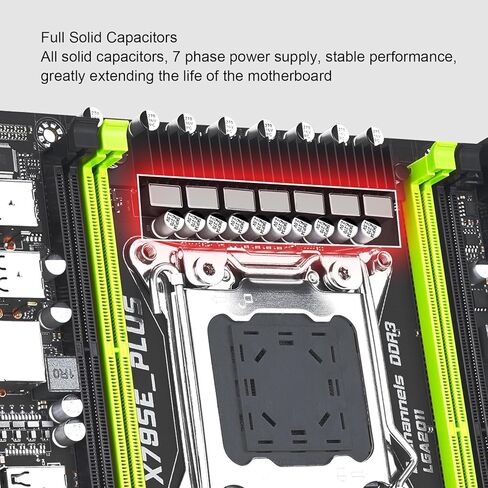 اللوحة الأم NVME M.2 X79SE Plus LGA 2011 لـ E5 V1 V2، PCIe 3.0X16، جيجابت إيثرنت، 8 طبقات PCB، للمنزل، المكتب، الألعاب، 4xDDR3 حتى 128 جيجا، USB2.0 in Kuwait