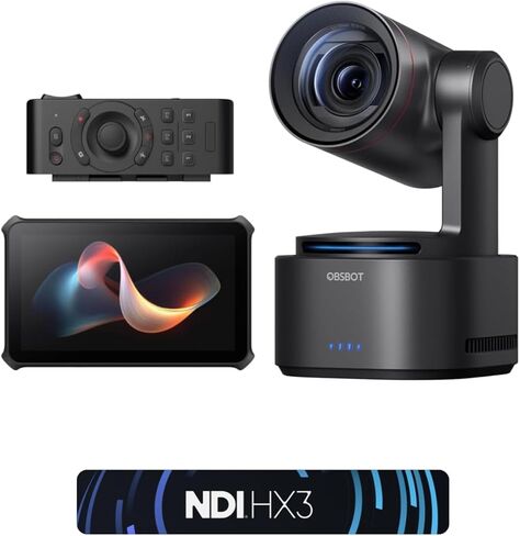 حزمة OBSBOT Tail 2 (NDI Activated) مع جهاز التحكم عن بعد والمواهب، كاميرا PTZR NDI بدقة 4K@60FPS، تتبع Pro AI، CMOS 1/1.5 بوصة، 50 ميجابكسل، تكبير بصري 5X، تكبير هجين 12X، مخرج SDI/HDMI/IP/USB 3.0، كاميرا بث in Kuwait