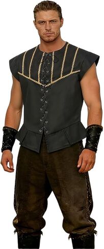 BPURB Mens Renaissance Steampunk Vest Gothic Lace-up Waistcoat Victorian Costume in Saudi Arabia