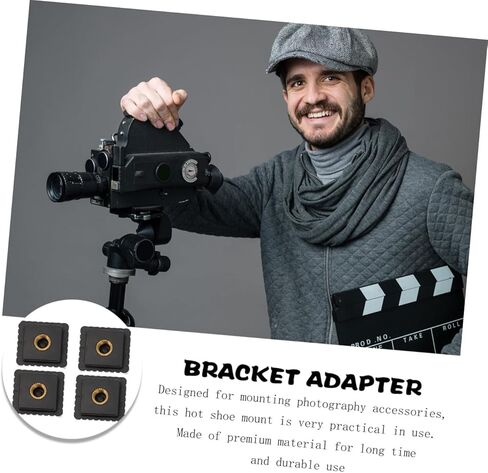 Homoyoyo 4pcs Hot Shoe Mount Bracket with 1/4 Inch Threaded Hole Flash Stand Adapter for DSLR Camera Photography Accessories in Kuwait
