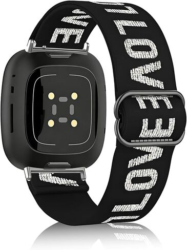 أربطة نايلون مرنة متوافقة مع Fitbit Versa 4 / Versa 3 / Sense 2 / Sense، أساور معصم رياضية بديلة ناعمة قابلة للتعديل ومسامية للنساء والرجال in Kuwait