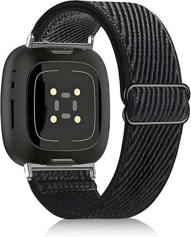 Elastic Nylon Bands Compatible with Fitbit Versa 4 / Versa 3 / Sense 2 / Sense, Soft Adjustable Breathable Sports Replacement Wristbands for Women and Men in Saudi Arabia