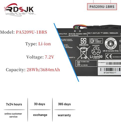 PA5209U-1BRS بطارية الكمبيوتر المحمول لتوشيبا الأقمار الصناعية L10-B003 L10W-B L10W-C L10T L10W L15W-B L15W-B1208X L15W-B1302 L15W-B1310 دائرة نصف قطرها 11 L10W-C L10W-C-10C L10W-C-10H سلسلة P000627450 WSTBBT050O 7.2V 28Wh in Kuwait
