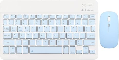 XUMIUZIY 10 Inch Bluetooth Keyboard and Mouse Set, Ultra Thin Wireless Keyboard with 12 Fn Composite Keys and USB Charging, Comfortable Scissor Foot Structure, for Laptop PC Tablet Phone (Purple) in Kuwait