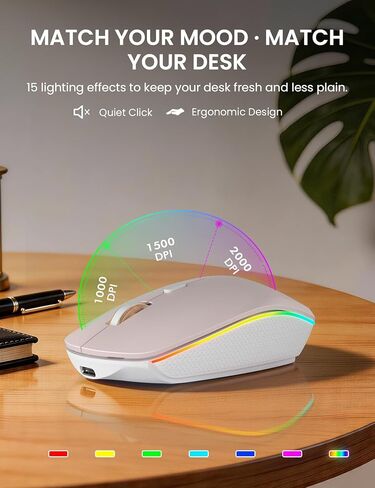 مجموعة لوحة مفاتيح وماوس لاسلكية، إضاءة خلفية RGB، حروف قابلة لإعادة الشحن والإضاءة، حجم كامل، كتابة ناعمة، وضع السكون، مجموعة لوحة مفاتيح هادئة 2.4 جيجا هرتز لأجهزة Mac، Windows، الكمبيوتر المحمول، الكمبيوتر الشخصي، Trueque KM42Pro in Kuwait
