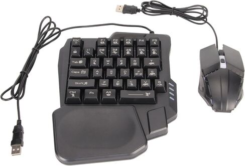 Focket Keyboard and Mouse Combo, One Handed RGB Backlit Wired Gaming Keyboard and Mouse, Mini Gaming with Mobile Game Converter for PC and Mobile in Kuwait