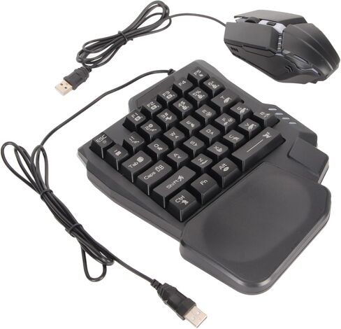Focket Keyboard and Mouse Combo, One Handed RGB Backlit Wired Gaming Keyboard and Mouse, Mini Gaming with Mobile Game Converter for PC and Mobile in Kuwait