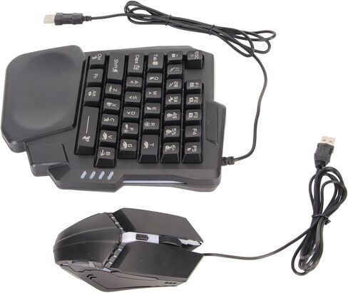 Focket Keyboard and Mouse Combo, One Handed RGB Backlit Wired Gaming Keyboard and Mouse, Mini Gaming with Mobile Game Converter for PC and Mobile in Kuwait