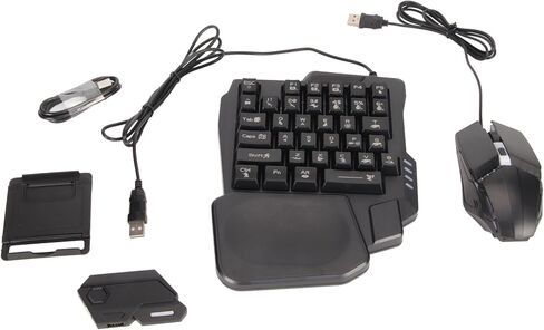 Focket Keyboard and Mouse Combo, One Handed RGB Backlit Wired Gaming Keyboard and Mouse, Mini Gaming with Mobile Game Converter for PC and Mobile in Kuwait