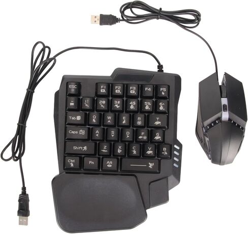 Focket Keyboard and Mouse Combo, One Handed RGB Backlit Wired Gaming Keyboard and Mouse, Mini Gaming with Mobile Game Converter for PC and Mobile in Kuwait