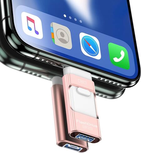 128GB Flash Drive for Phone/pad/Android/PC/Laptop,USB Drive Memory Picture Storage External Drive,Need APP(Pink) in Kuwait