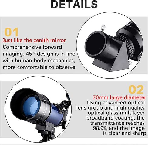 Telescopes, Telescope for Adults, telescopes Adults Astronomy, Professional 70Mm Aperture Telescope with Tripod, Travel Telescope Binoculars in Kuwait