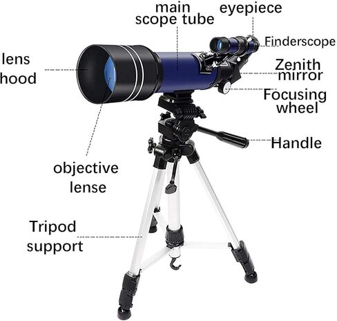 Telescopes, Telescope for Adults, telescopes Adults Astronomy, Professional 70Mm Aperture Telescope with Tripod, Travel Telescope Binoculars in Kuwait