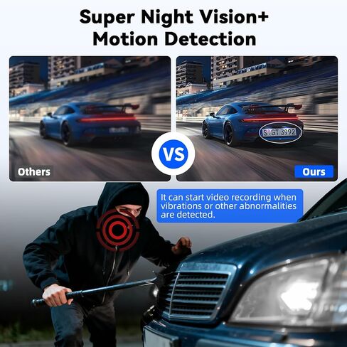 360° 4 Channel 1080P Dash Cam Front and Rear Inside Left Right, 2“ IPS Dash for Cars, Built-in Loop Recording & G-Sensor, 24/7 Recording Parking,Motion Detection,Night Vision,Reversing Help (No WiFi) in Kuwait