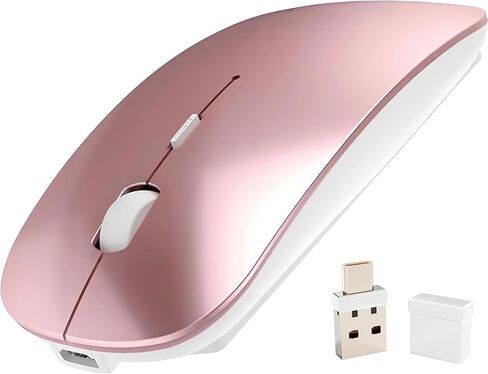 ماوس USB C لاسلكي لجهاز MacBook air MacBook pro، ماوس بلوتوث لاسلكي لأجهزة الكمبيوتر المحمول/الكمبيوتر الشخصي/Mac/iPad pro/الكمبيوتر (ذهبي وردي) in Kuwait