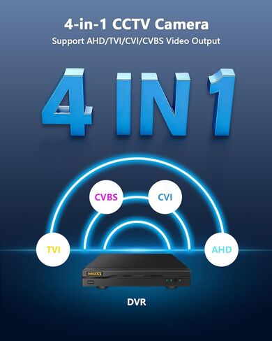 نظام كاميرا مراقبة CCTV سلكية 4K، طقم DVR 8CH HD، 8X Dome IP66 كاميرات داخلية وخارجية مع موصلات مقاومة للماء، رؤية ليلية بالأشعة تحت الحمراء بطول 65 قدمًا، تطبيق مجاني، بدون رسوم اشتراك، وصول عن بعد in Kuwait