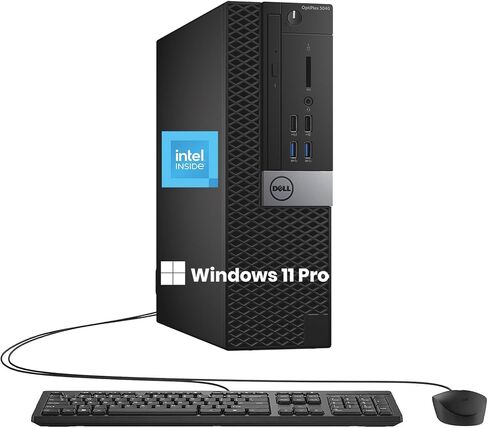 كمبيوتر مكتبي Dell Optiplex 5040 SFF يعمل بنظام Windows 11 Pro PC، Intel Core i7-6700، 256 جيجابايت SSD، 8 جيجابايت ذاكرة الوصول العشوائي، WiFi، بلوتوث، لوحة مفاتيح USB وماوس i7 PC صغير الشكل (متجدد) in Kuwait
