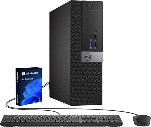كمبيوتر مكتبي Dell OptiPlex 5040 SFF، معالج Intel Core i7-6700، ذاكرة وصول عشوائي 8 جيجابايت، SSD 256 جيجابايت، لوحة مفاتيح وماوس، Windows 11 Pro (متجدد) in Kuwait