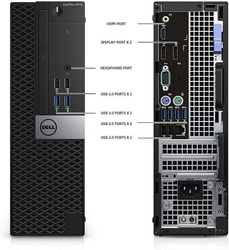كمبيوتر مكتبي Dell OptiPlex 5040 SFF، معالج Intel Core i7-6700، ذاكرة وصول عشوائي 8 جيجابايت، SSD 256 جيجابايت، لوحة مفاتيح وماوس، Windows 11 Pro (متجدد) in Kuwait