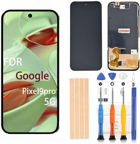 محول رقمي Super Actua AMOLED مقاس 6.3 بوصة من OEM لاستبدال شاشة Google Pixel 9Pro 5G GR83Y GEC77 GWVK6 مجموعة عرض رقمية تعمل باللمس مع إطار (مع بصمة بالموجات فوق الصوتية) in Kuwait