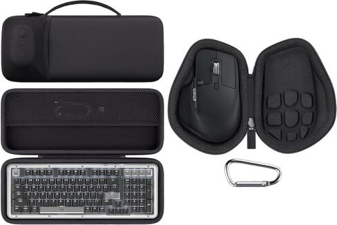 مجموعة حافظة صلبة من co2CREA للوحة المفاتيح Logitech Alto Keys K98M وMX Master 4 / MX Master 3 / Master 3S، ماوس لاسلكي متطور، حقيبة تخزين واقية للسفر مع جيب شبكي لماوس POP والإكسسوارات in Kuwait