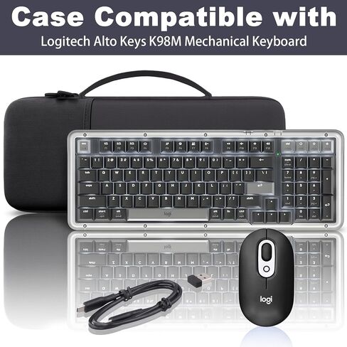 مجموعة حافظة صلبة من co2CREA للوحة المفاتيح Logitech Alto Keys K98M وMX Master 4 / MX Master 3 / Master 3S، ماوس لاسلكي متطور، حقيبة تخزين واقية للسفر مع جيب شبكي لماوس POP والإكسسوارات in Kuwait
