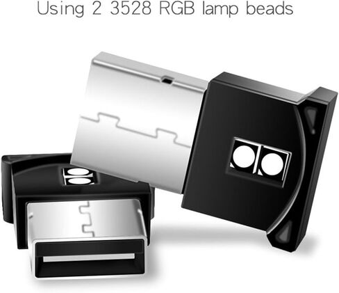 CHICISIS 2 Pack Mini USB LED Lights Car Interior Lighting Smart USB المحيطة أضواء للسيارات سيارات الدفع الرباعي والشاحنات وأجهزة الكمبيوتر المحمولة (RGB) in Kuwait