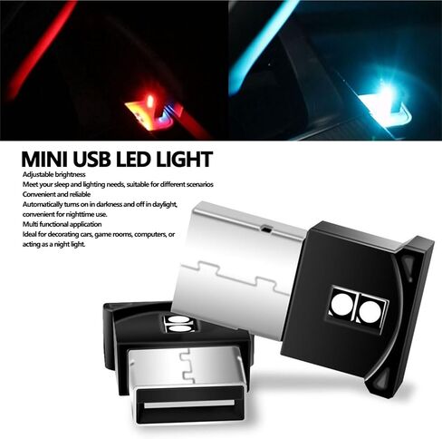 CHICISIS 2 Pack Mini USB LED Lights Car Interior Lighting Smart USB المحيطة أضواء للسيارات سيارات الدفع الرباعي والشاحنات وأجهزة الكمبيوتر المحمولة (RGB) in Kuwait