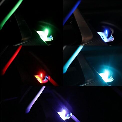 CHICISIS 2 Pack Mini USB LED Lights Car Interior Lighting Smart USB المحيطة أضواء للسيارات سيارات الدفع الرباعي والشاحنات وأجهزة الكمبيوتر المحمولة (RGB) in Kuwait