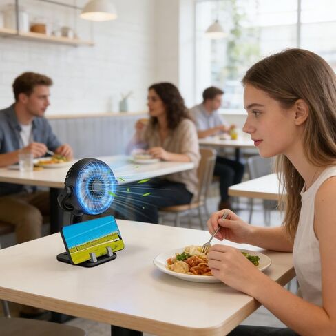 USB Car Fan | 160° Rotation Car Cooling | Desktop Cooling Fan - for Drivers Trucks Sedans SUVs RVs Travelers Travel Camping Bedroom Dormitory Home Office Gym in Kuwait