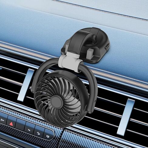USB Car Fan | 160° Rotation Car Cooling | Desktop Cooling Fan - for Drivers Trucks Sedans SUVs RVs Travelers Travel Camping Bedroom Dormitory Home Office Gym in Kuwait