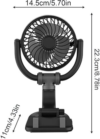 USB Car Fan | 160° Rotation Car Cooling | Desktop Cooling Fan - for Drivers Trucks Sedans SUVs RVs Travelers Travel Camping Bedroom Dormitory Home Office Gym in Kuwait
