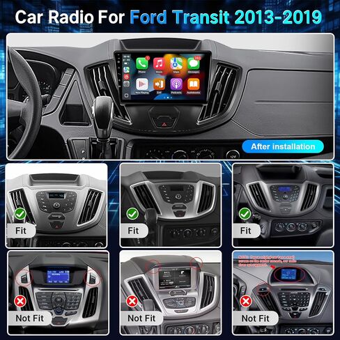 ستيريو سيارة Leadfan لسيارة Ford Transit 2013 2014 2015 2016 2017 2018 2019 مع CarPlay Android Auto، شاشة لمس 9 بوصة لكاميرا احتياطية Transit Bluetooth GPS SWC (لسيارة Ford Transit 2013-2019) in Kuwait