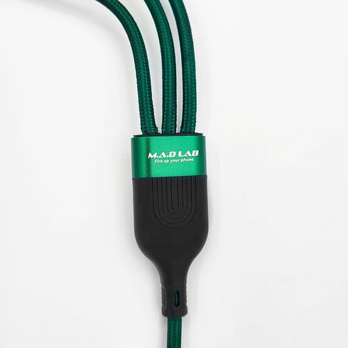 M A D LAB Multi Charging Cable; 100W Fast Charging; 480Mbps Data (Type C); Nylon Braided; 4;3 Ft USB C to USB C; USB C to Micro USB; USB C to Lightning Cable for iPhone; iPad; Android; Laptop; Tablet in Kuwait