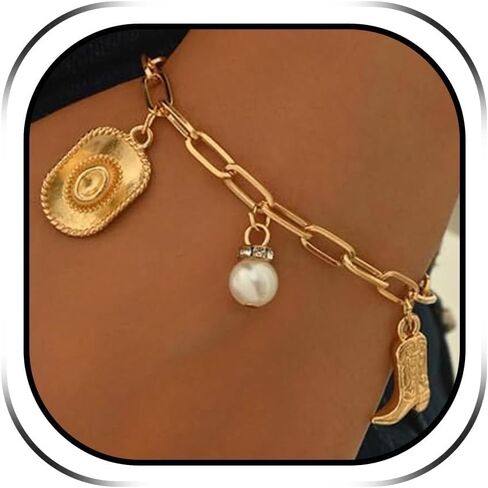 Long tiantian Western Bracelet for Women Gold Cowgirl Bracelets Boho Charms Bracelet Boho Dress Country Concert Outfit in Saudi Arabia