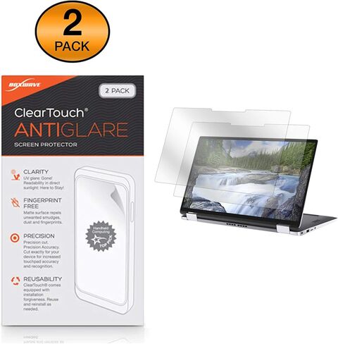 واقي شاشة BoxWave متوافق مع Dell Latitude 7400 2 في 1 - ClearTouch Crystal (عبوتان)، غلاف فيلم عالي الدقة - يحمي من الخدوش لجهاز Dell Latitude 7400 2 في 1 in Kuwait