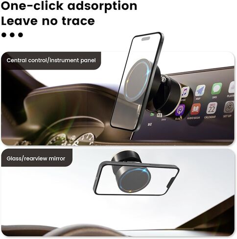 Foldable Magnetic Vacuum Phone Holder, 180° Adjustable Car Mount with Electric Suction, Universal Hands-Free Stand for Car Dashboard Gym Mirror Kitchen in Kuwait