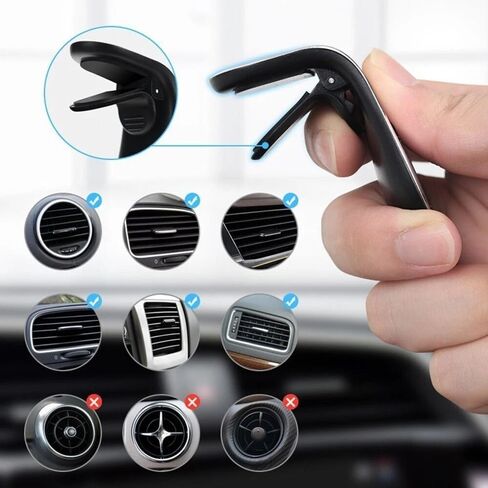 2Pcs Sliver Universal Phone Holder Clip Car Air Magnetic Mount Bracket for GPS Suporte Celular, Vent Clip Phone Holder,Cell Phone Automobile Cradles in Kuwait