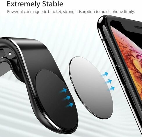 2Pcs Sliver Universal Phone Holder Clip Car Air Magnetic Mount Bracket for GPS Suporte Celular, Vent Clip Phone Holder,Cell Phone Automobile Cradles in Kuwait