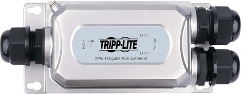 مكرر موسع Tripp Lite بمنفذين Gigabit PoE+ حتى 100 متر / 328 قدم، 95 واط، Cat5e/Cat6/Cat6a، IP67 وIK10، مقاوم للماء ومقاوم للتخريب، ضمان لمدة عامين (NPOE-EXT-2X1G30) in Kuwait