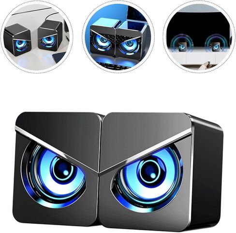 DOITOOL Desktop Computer Speaker USB Wired Surround Sound Speaker for Laptop and Notebook, 5v Dc Powered, Stereo Bass Loudspeaker for Home Office Gaming in Kuwait
