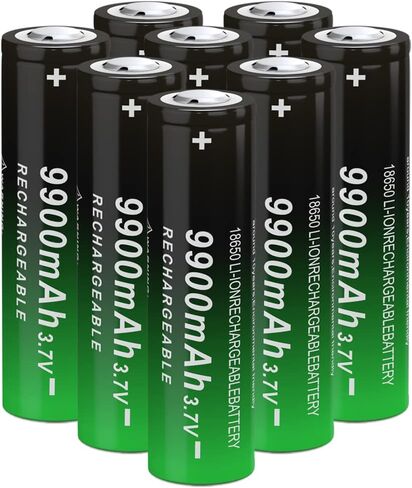 18650 9900mah Rechargeable Ni-MH Batteries 8 Pack, Flat Top 18x65mm, Perfect for Flashlights, Headlamps, Toys, Remote Controls, Bluetooth Devices & Home Lighting in Kuwait