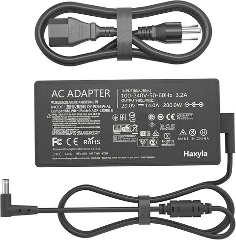 شاحن تيار متردد 280 وات ADP-280EB B متوافق مع Asus ROG Strix G15 G17 G513R G513Q G713R G713Q Scar 15 17 G532L G533Z G732L G733Z Hero Scar III G731G G531G G703G سلك محول إمداد الطاقة للكمبيوتر المحمول للألعاب in Kuwait