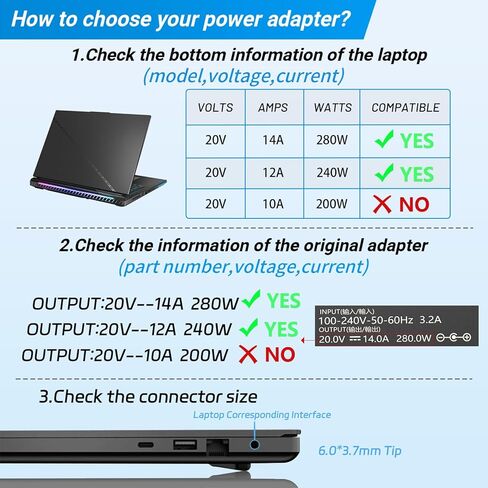 شاحن تيار متردد 280 وات ADP-280EB B متوافق مع Asus ROG Strix G15 G17 G513R G513Q G713R G713Q Scar 15 17 G532L G533Z G732L G733Z Hero Scar III G731G G531G G703G سلك محول إمداد الطاقة للكمبيوتر المحمول للألعاب in Kuwait
