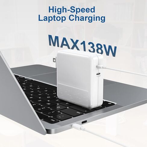 Fancy Buying Mac Book Pro Charger Block - 138W Dual Port 118/20W USB C Charger Compatible with MacBook Pro 13 14 15 16 Inch,MacBook Air, iPad Pro and All USB C Device, Include 2 Cables in Kuwait