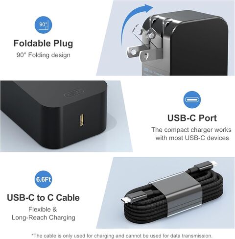 شاحن USB-C بقدرة 45 وات متوافق مع محول الطاقة Surface pro 10/X/11/12، متوافق مع محول الطاقة للكمبيوتر المحمول والكمبيوتر اللوحي Microsoft Surface من النوع C in Kuwait