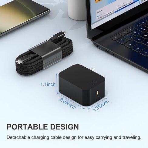 شاحن USB-C بقدرة 45 وات متوافق مع محول الطاقة Surface pro 10/X/11/12، متوافق مع محول الطاقة للكمبيوتر المحمول والكمبيوتر اللوحي Microsoft Surface من النوع C in Kuwait