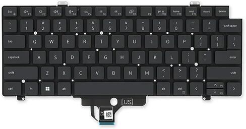 لوحة مفاتيح الكمبيوتر المحمول الأمريكية مع بديل بإضاءة خلفية لجهاز Dell Latitude 5420 5421 5430 5431 7420 7520 CW3R5 0CW3R5 (79 مفتاحًا) in Kuwait